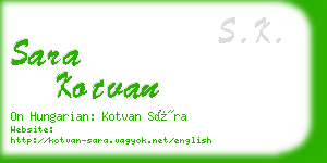 sara kotvan business card